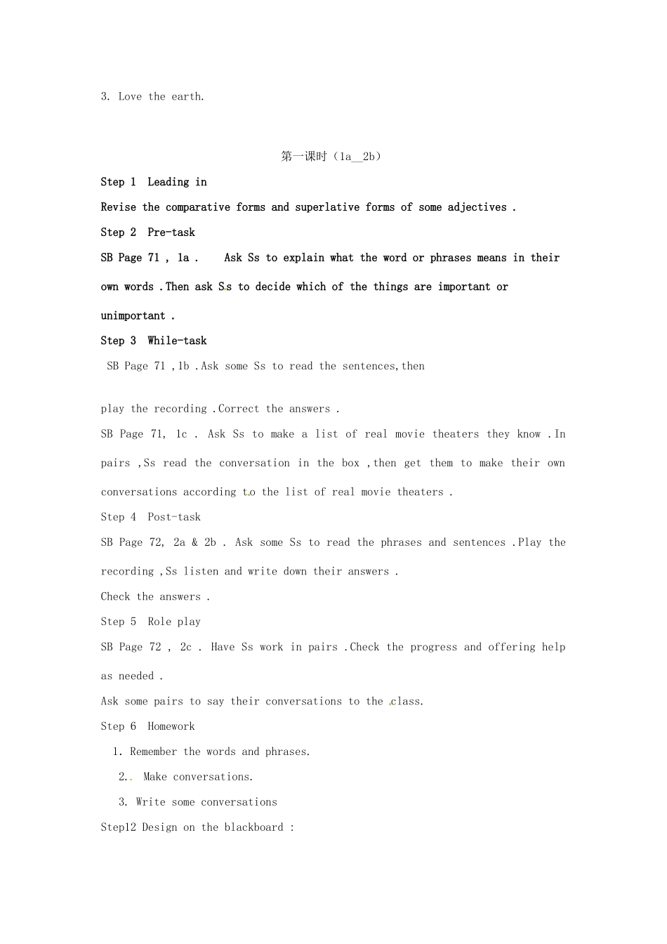 辽宁省丹东七中八年级英语上册《Unit12》教案 人教新目标版_第2页