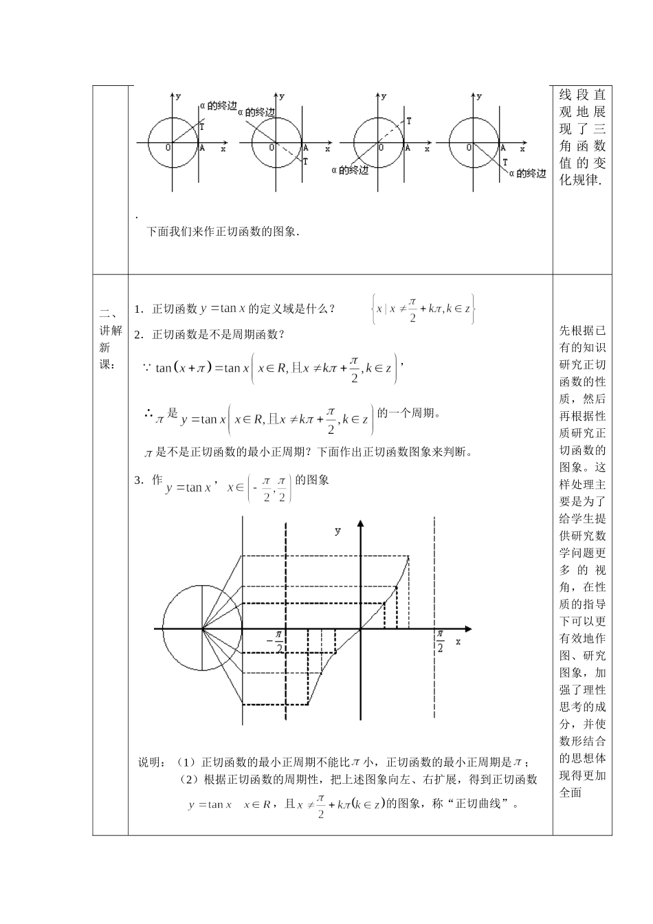 正切函数的性质与图象第课时平行班教学设计_第2页