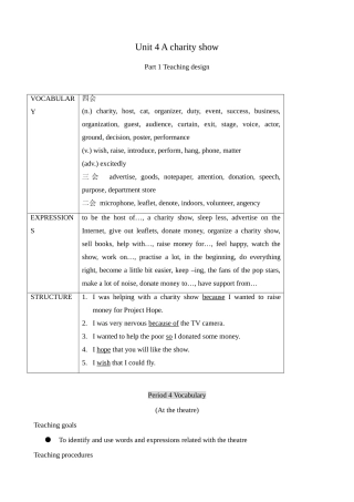 牛津版八年级英语Unit 4 A charity show--Vocabulary [ty]