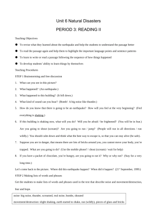 牛津版八年级英语Unit 6 Natural Disasters(3)READING II