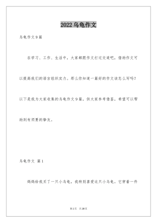 2024乌龟作文_1
