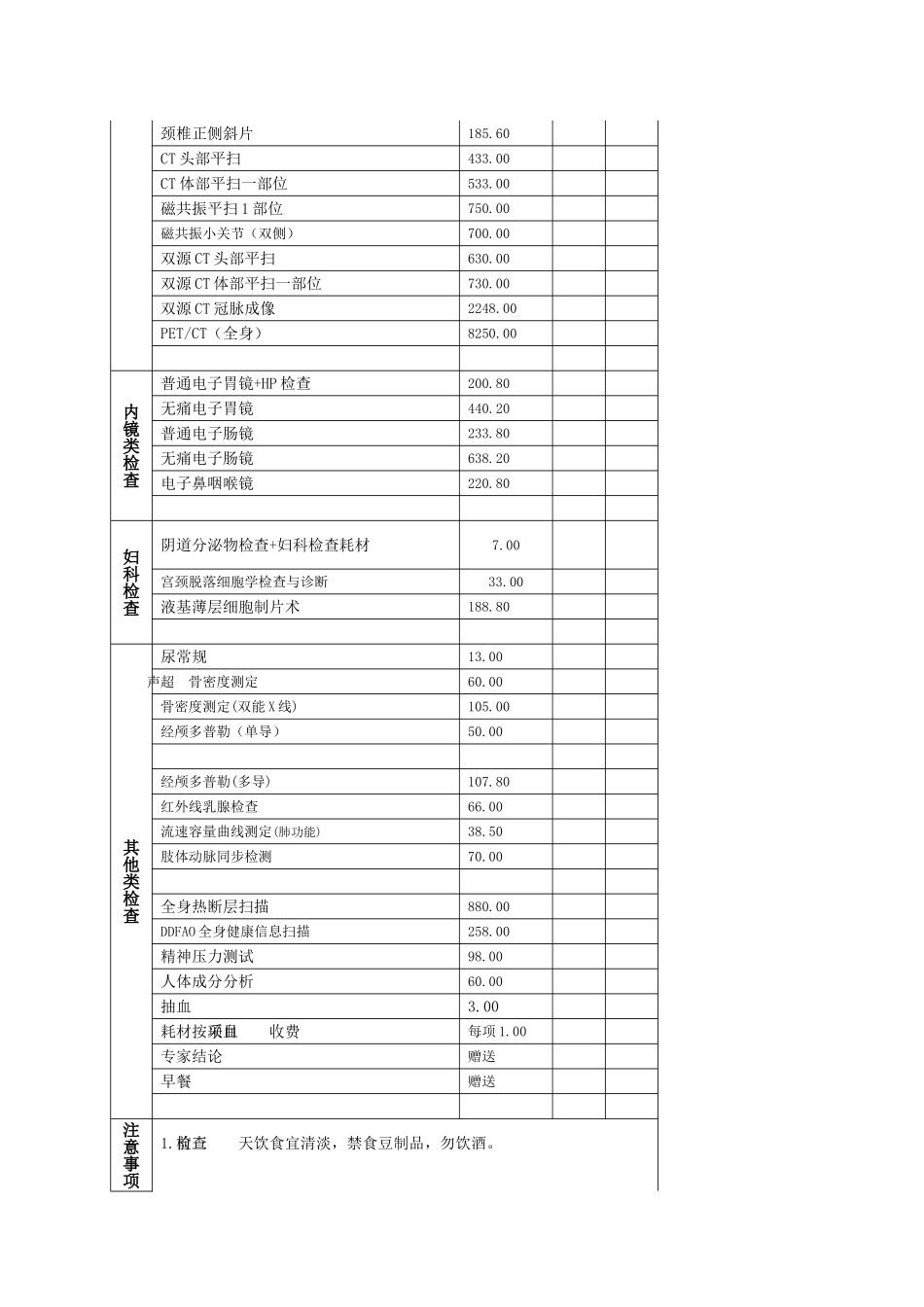 某医院体检中心体检价目表-天津体检_第3页