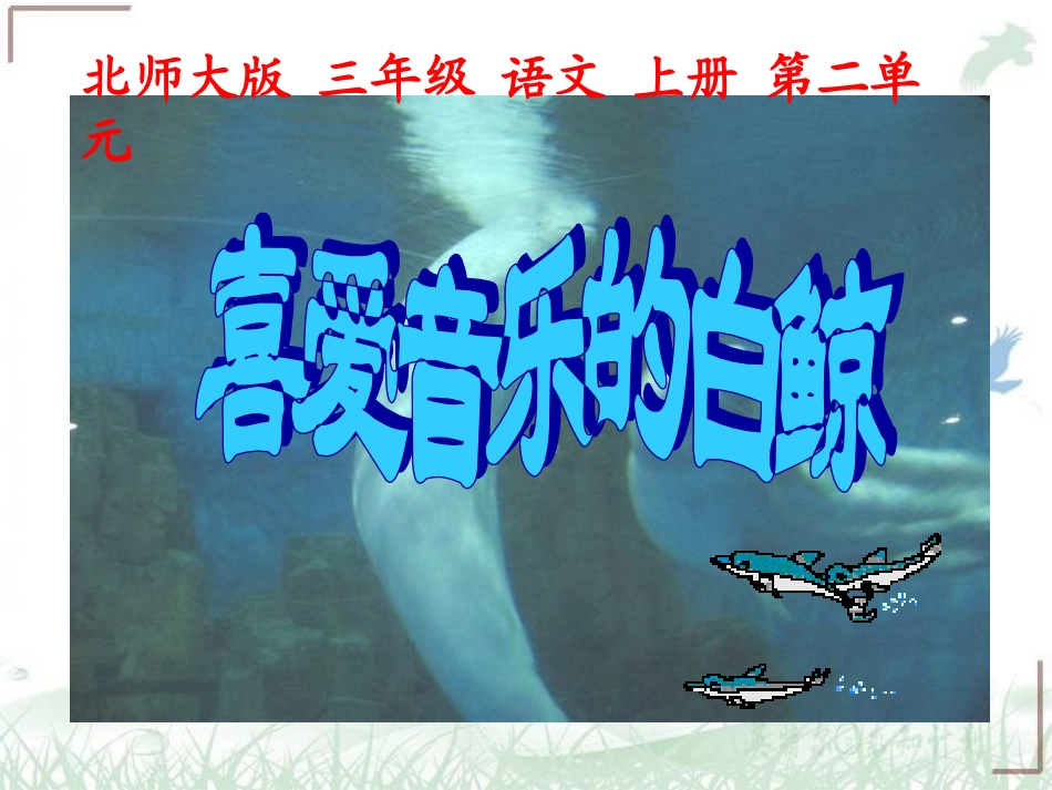 （北师大版）三年级语文上册课件喜爱音乐的白鲸3_第3页