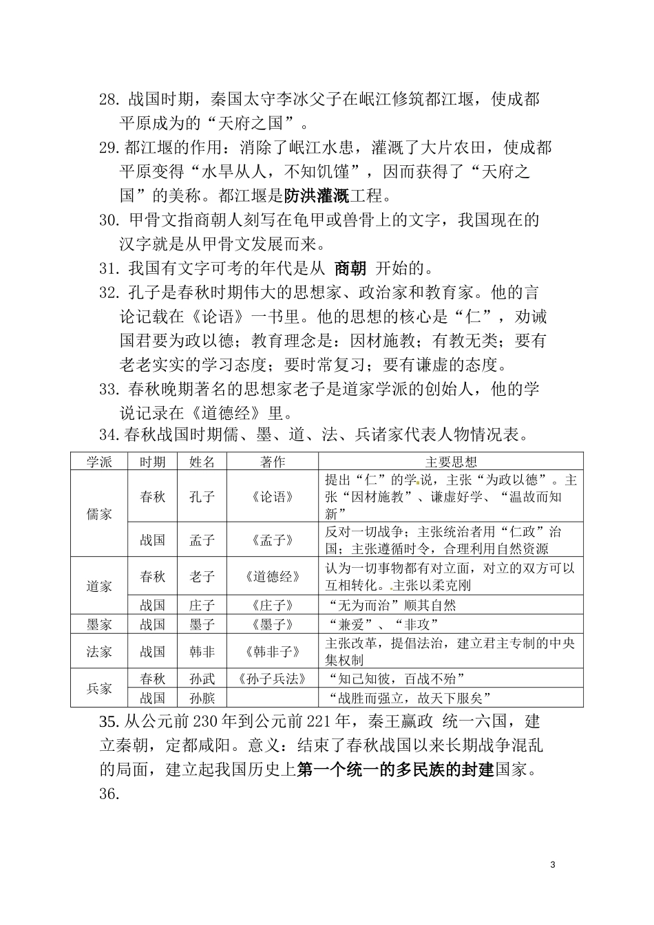 历史七年级上册期中考试复习提纲_第3页