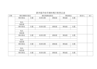 煤矿机电各种记录表