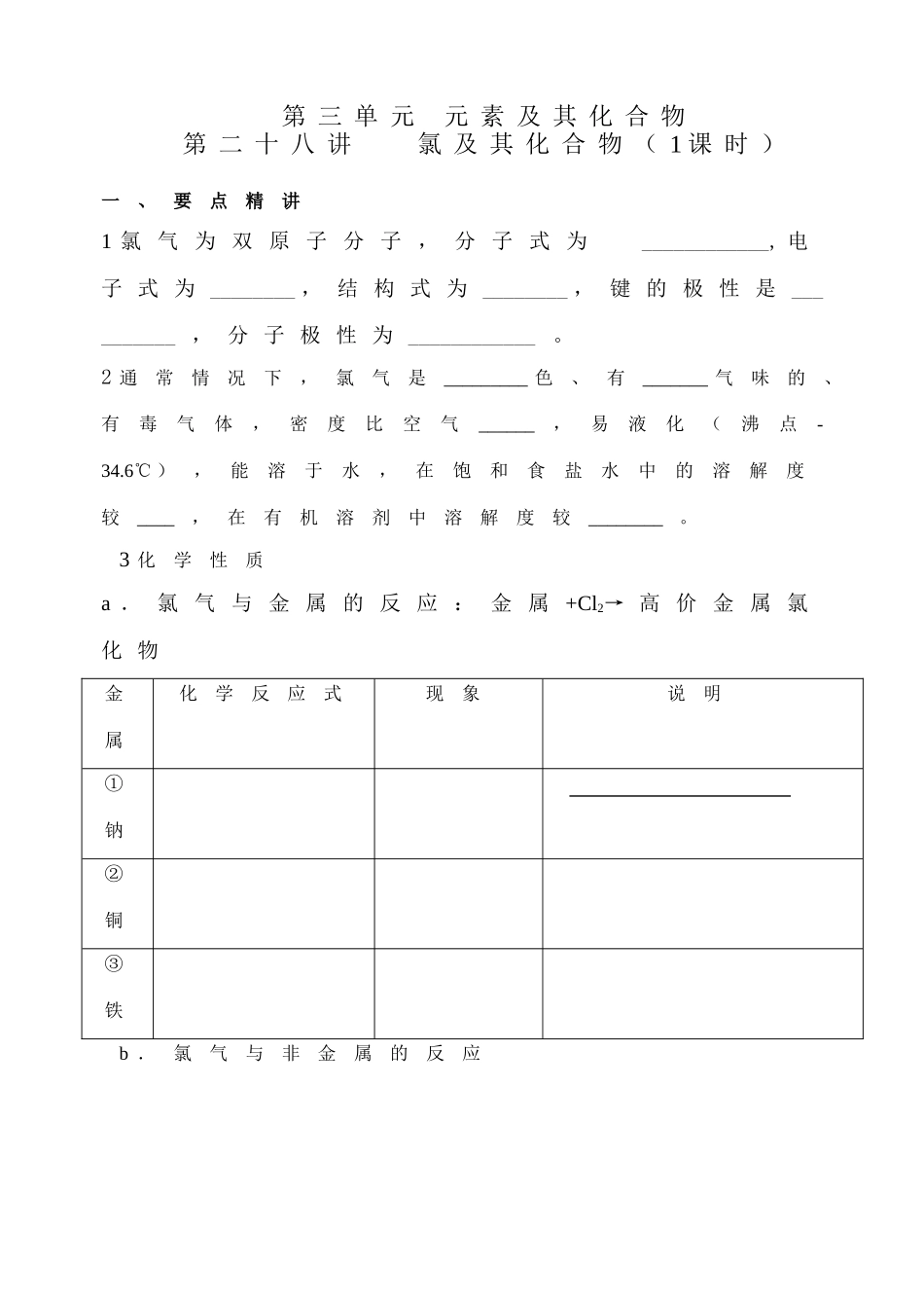 第28讲 氯及其化合物_第1页
