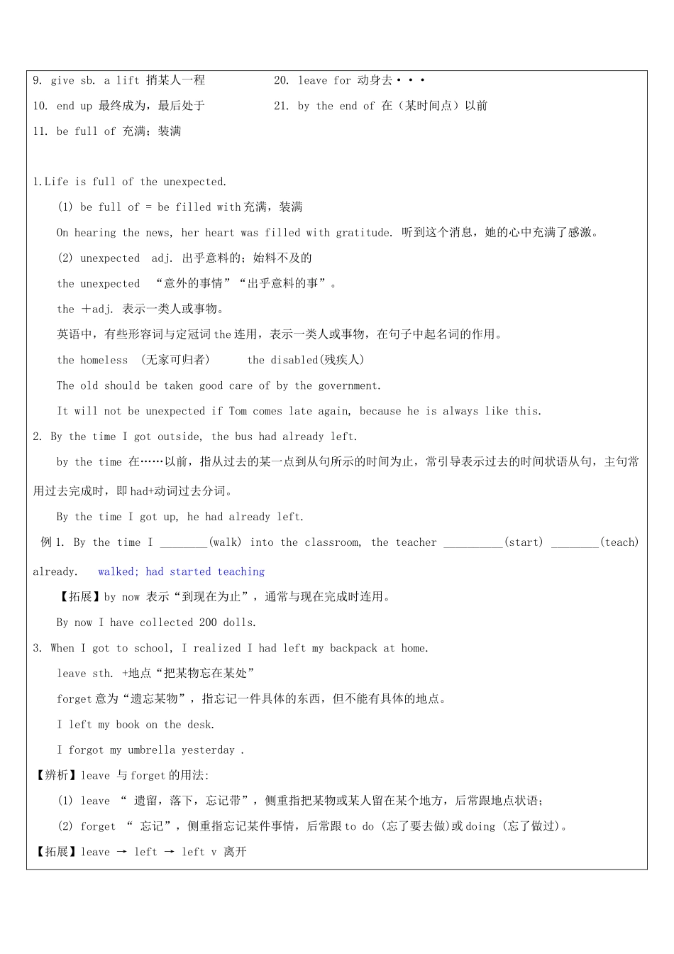 浙江省湖州市九年级英语全册 教师辅导讲义 Unit 12 Life is full of the unexpected知识点过去完成时句子成分 （新版）人教新目标版-（新版）人教新目标版初中九年级全册英语教案_第2页