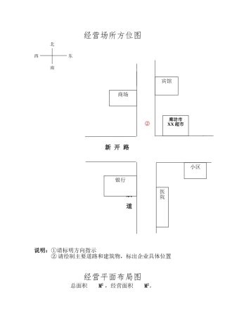 经营场所方位图示范文本