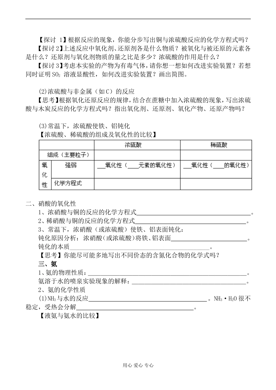 新人教版必修1高中化学硫酸、硝酸和氨_第2页