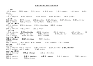 普通话水平测试-常用儿化音词语表