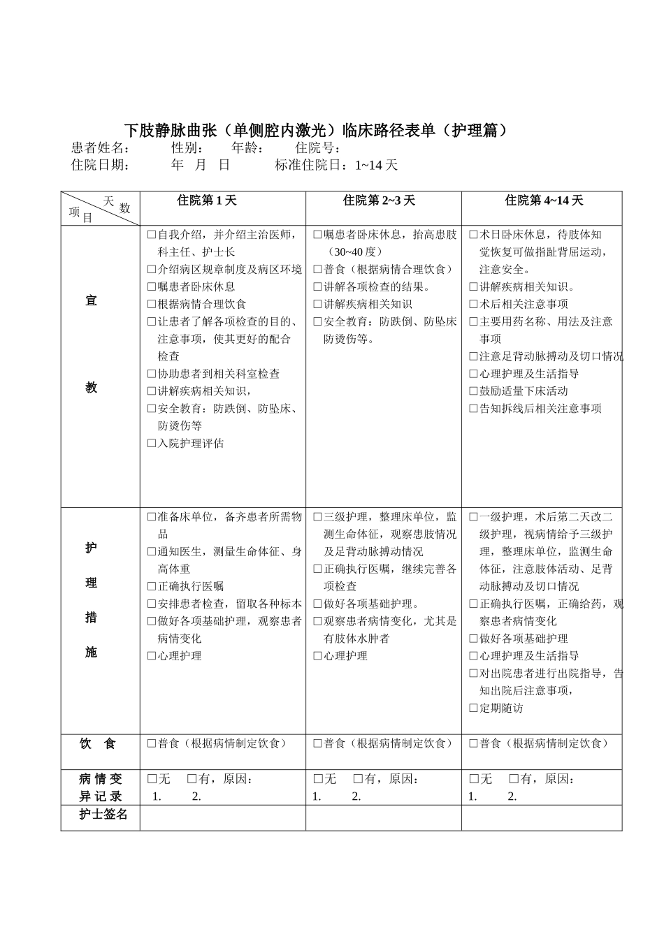 普外科单病种--护理临床路径表单--护理篇--患者篇_第3页