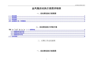 全套完整的详细活动策划执行方案(最完整的项目策划与执行表)