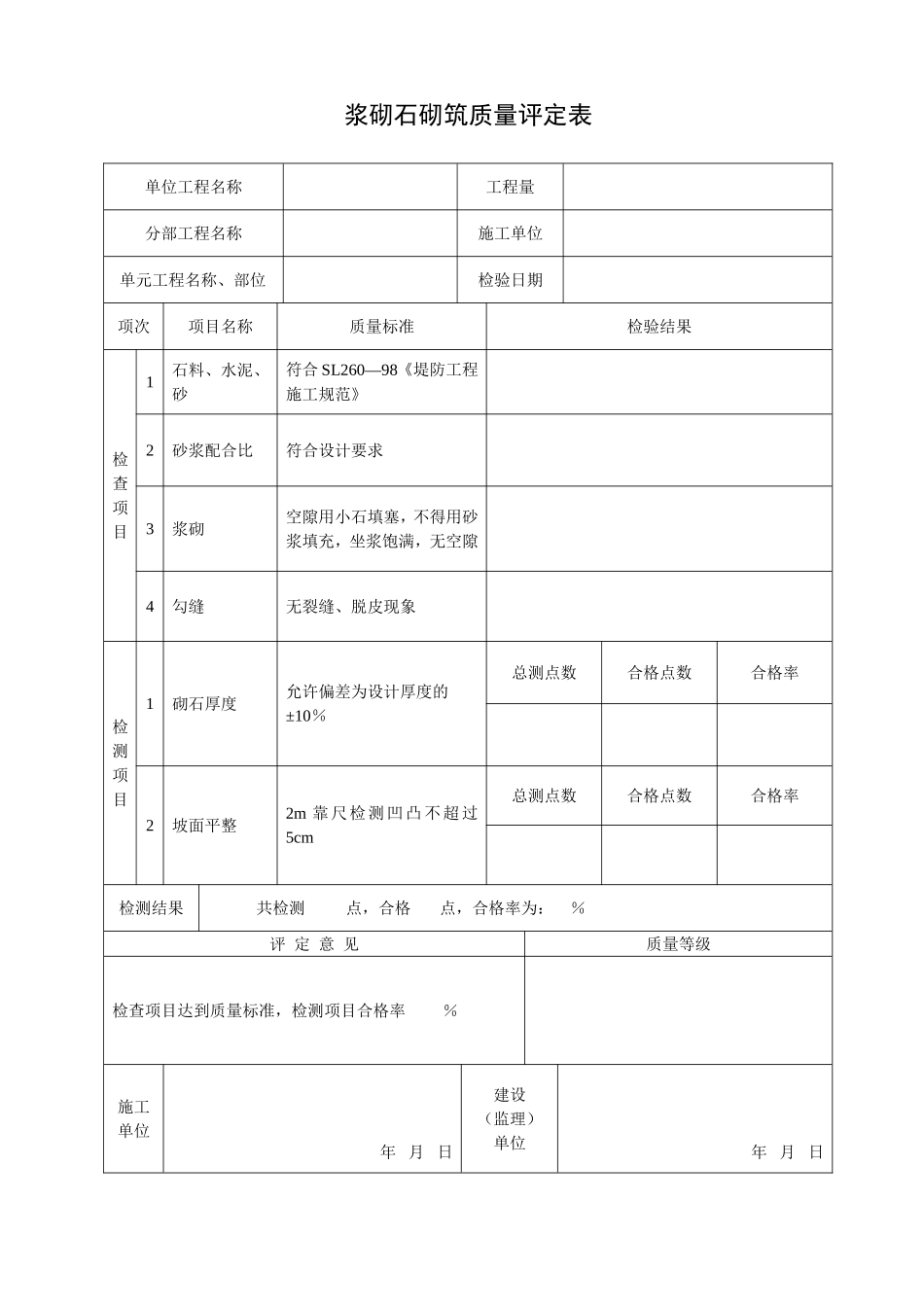 桥梁质量评定表_第1页