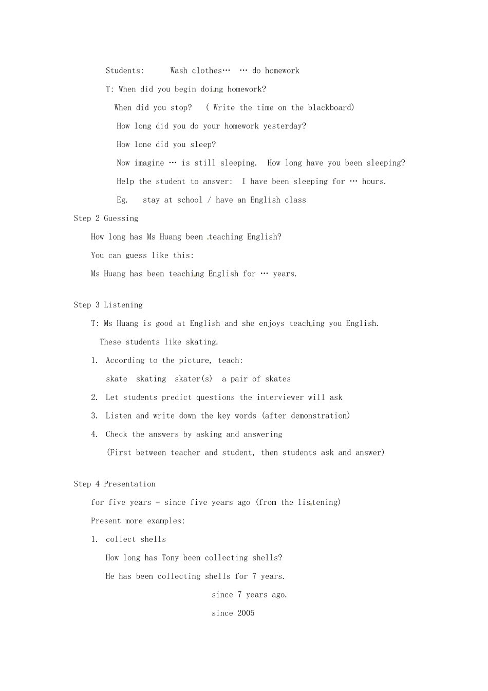 浙江省温州市瓯海区实验中学八年级英语下册《Unit 6 How long have you been collecting shells？》教案_第2页