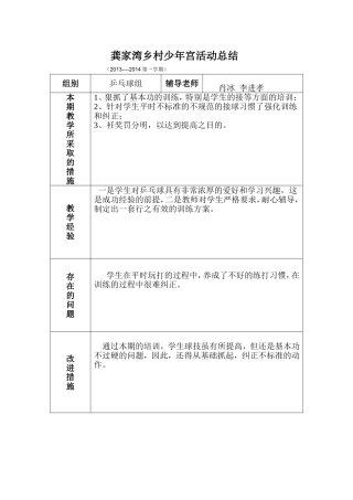 龚家湾乡村少年宫活动总结