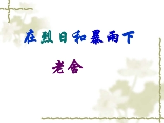 在烈日和暴雨下