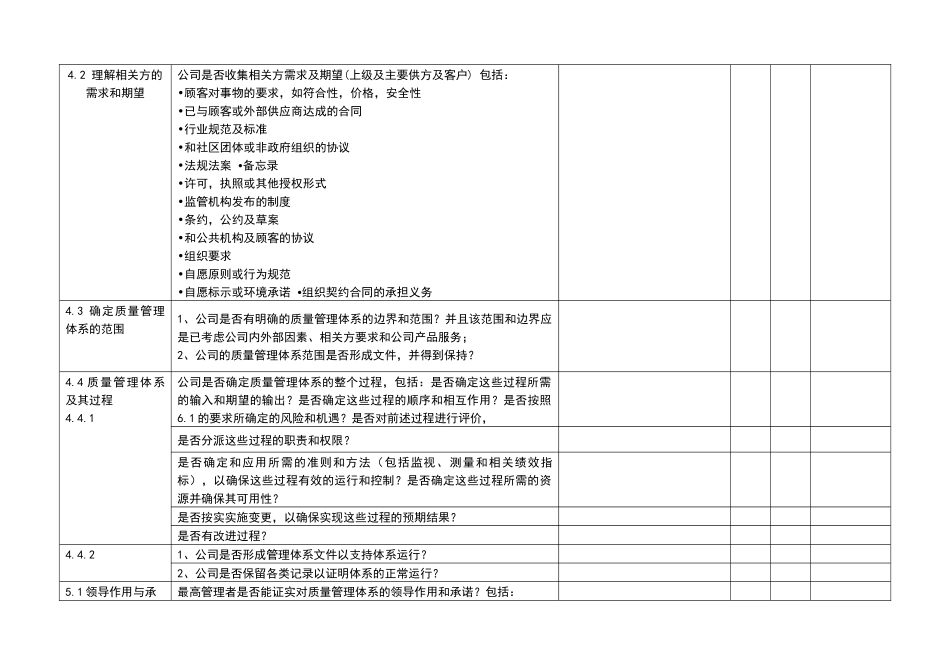 内审检查表(按过程方法)_第2页
