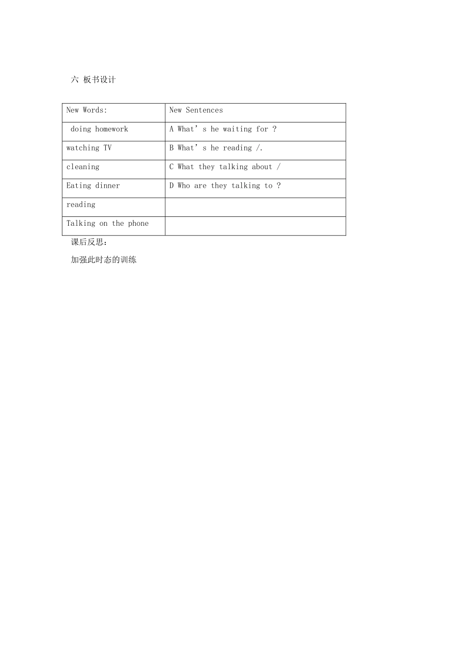 辽宁省辽阳市第九中学七年级英语下册 Unit 6《I’m watching TV》period3教案 人教新目标版_第3页