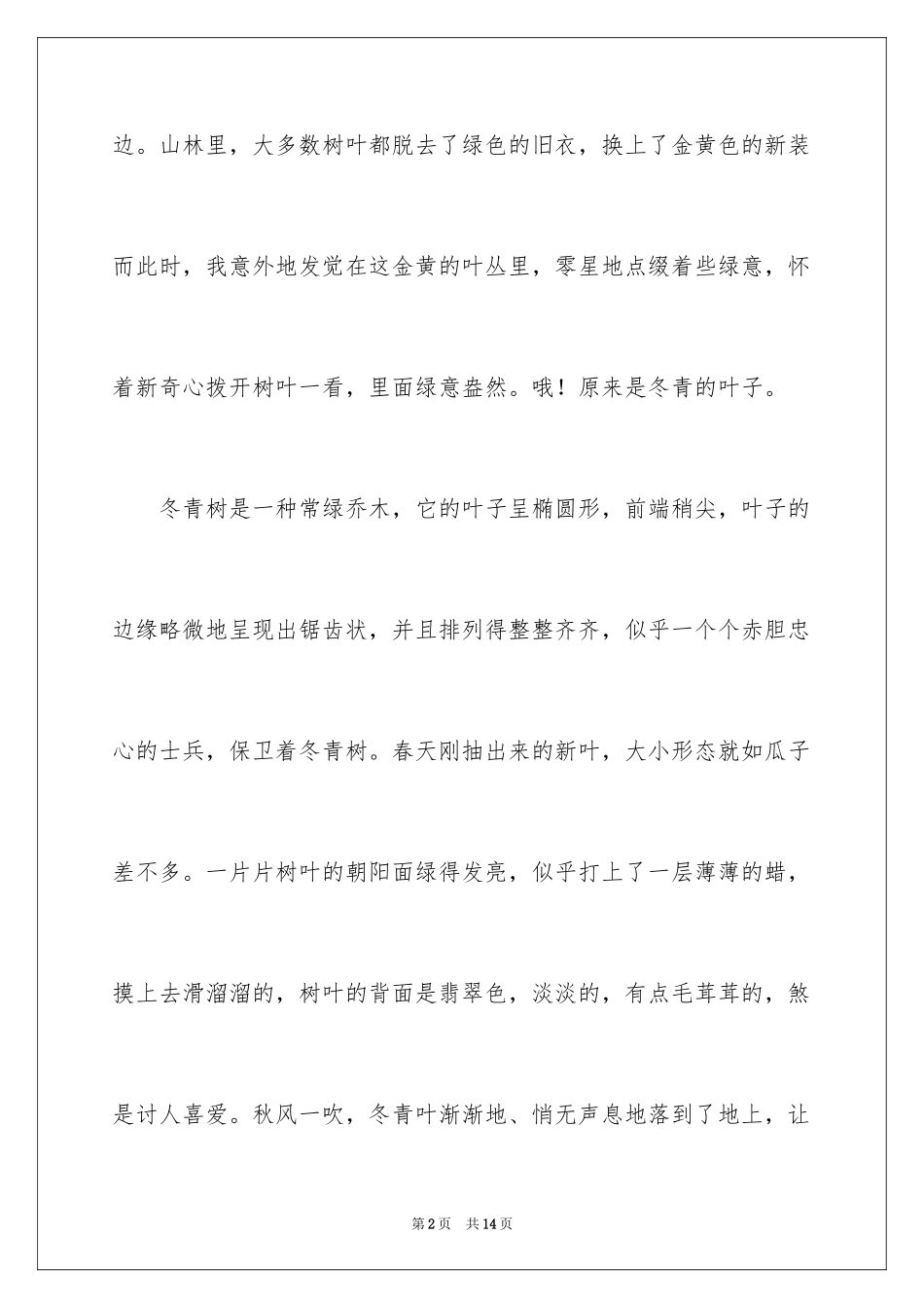 2024冬青作文300字_121_第2页