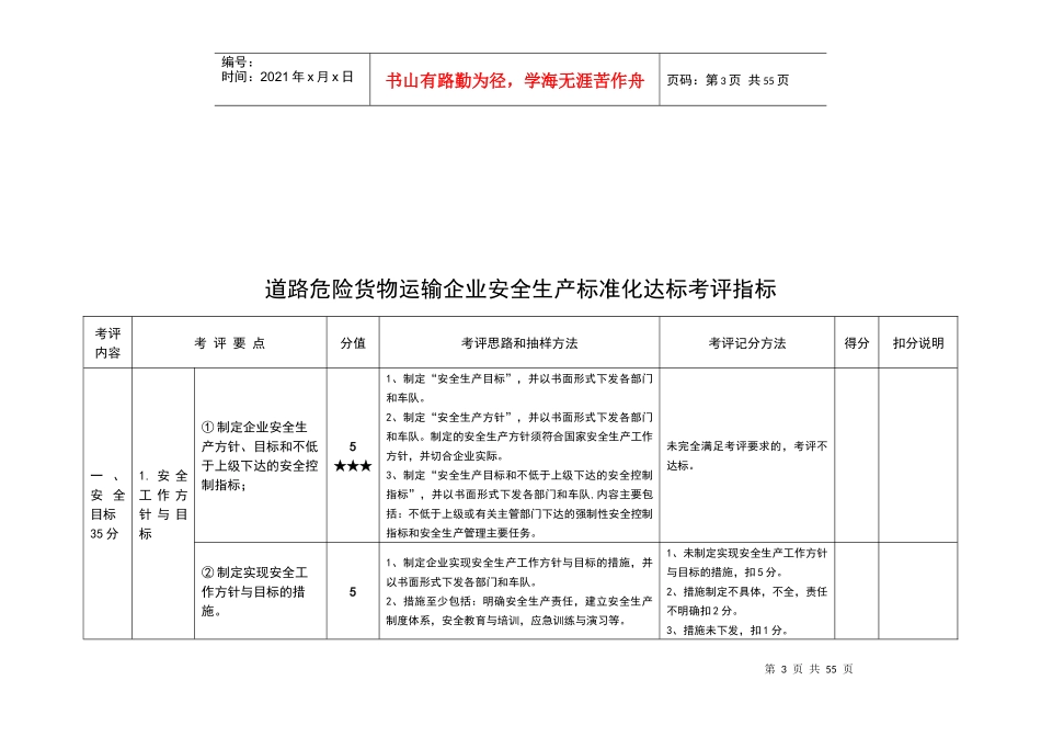 北京市道路危险货物运输企业安全生产标准化达标考评指_第3页