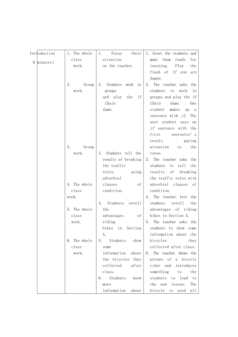 重庆市梁平实验中学八年级英语下册 Unit 6 Enjoying Cycling Topic3 Bicycle riding is good exercise SectionC教案 （新版）仁爱版_第3页