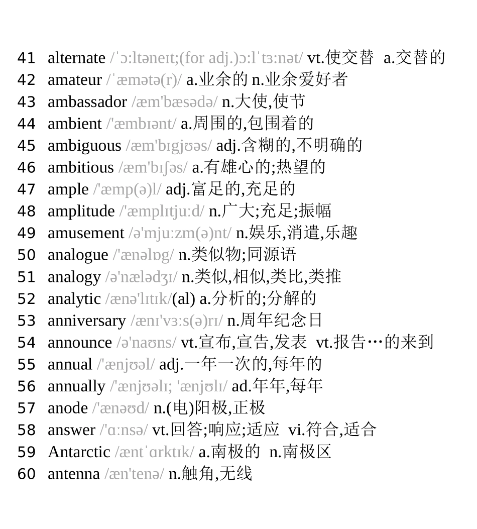 六级词汇表(全)带音标_第3页