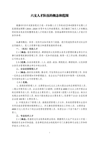 六支人才队伍的概念和范围
