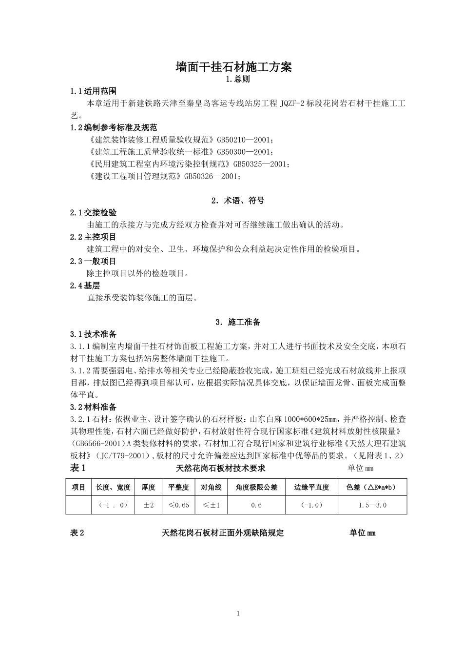 墙面干挂石材施工工艺_第1页