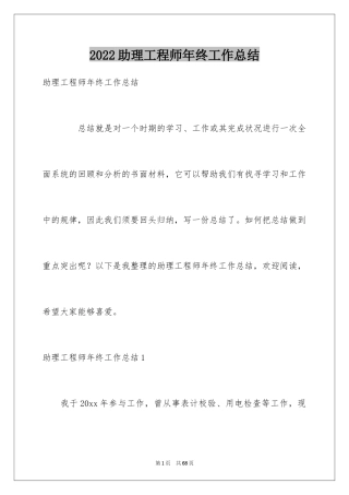 2024助理工程师年终工作总结_1