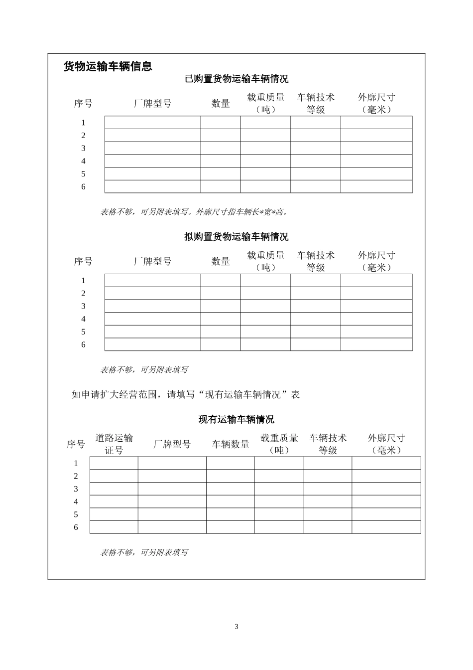 普通道路货物运输经营申请表(电子版)_第3页