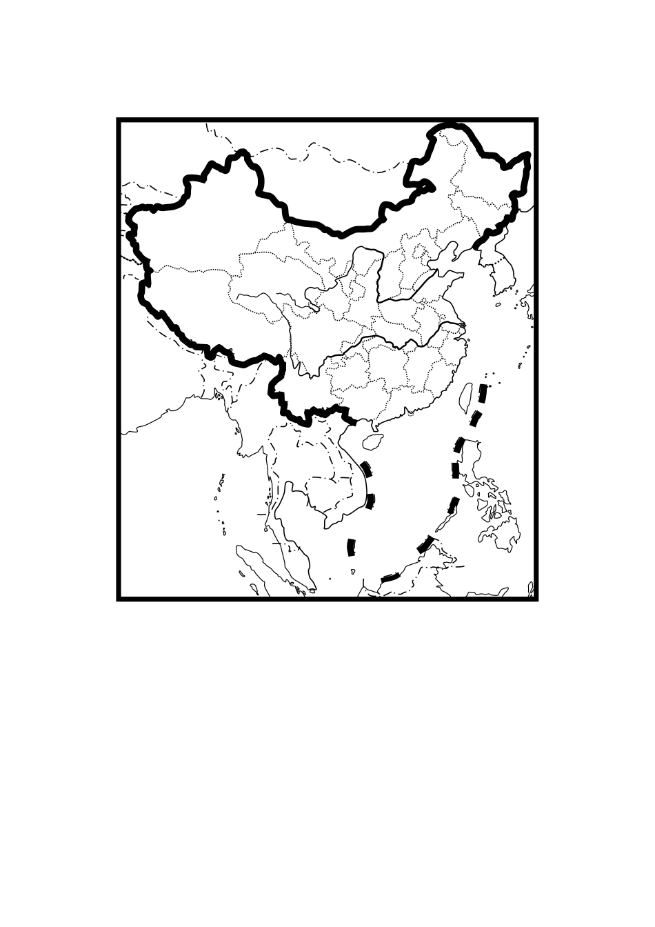 中国疆域空白图_第1页