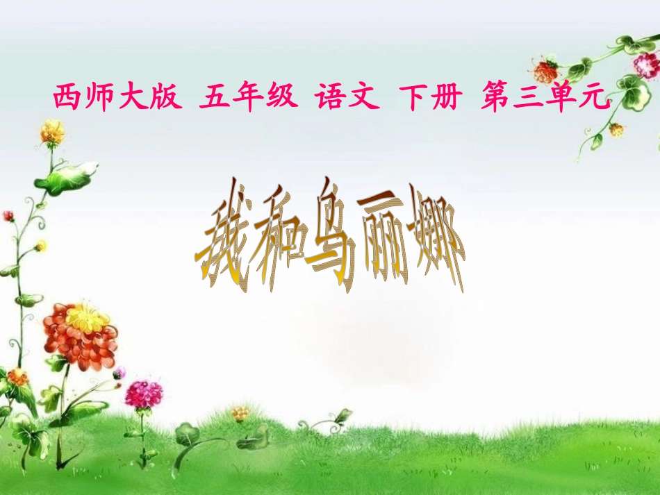 (西师大版)五年级语文下册课件_我和乌丽娜1_第1页