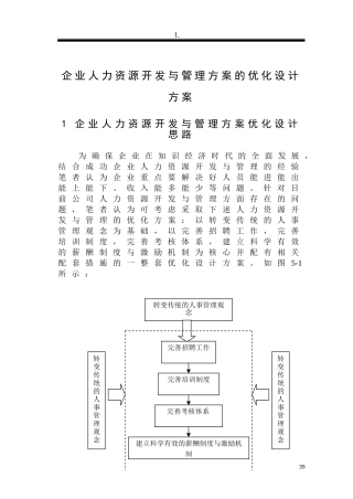 企业人力资源开发与管理方案的优化设计