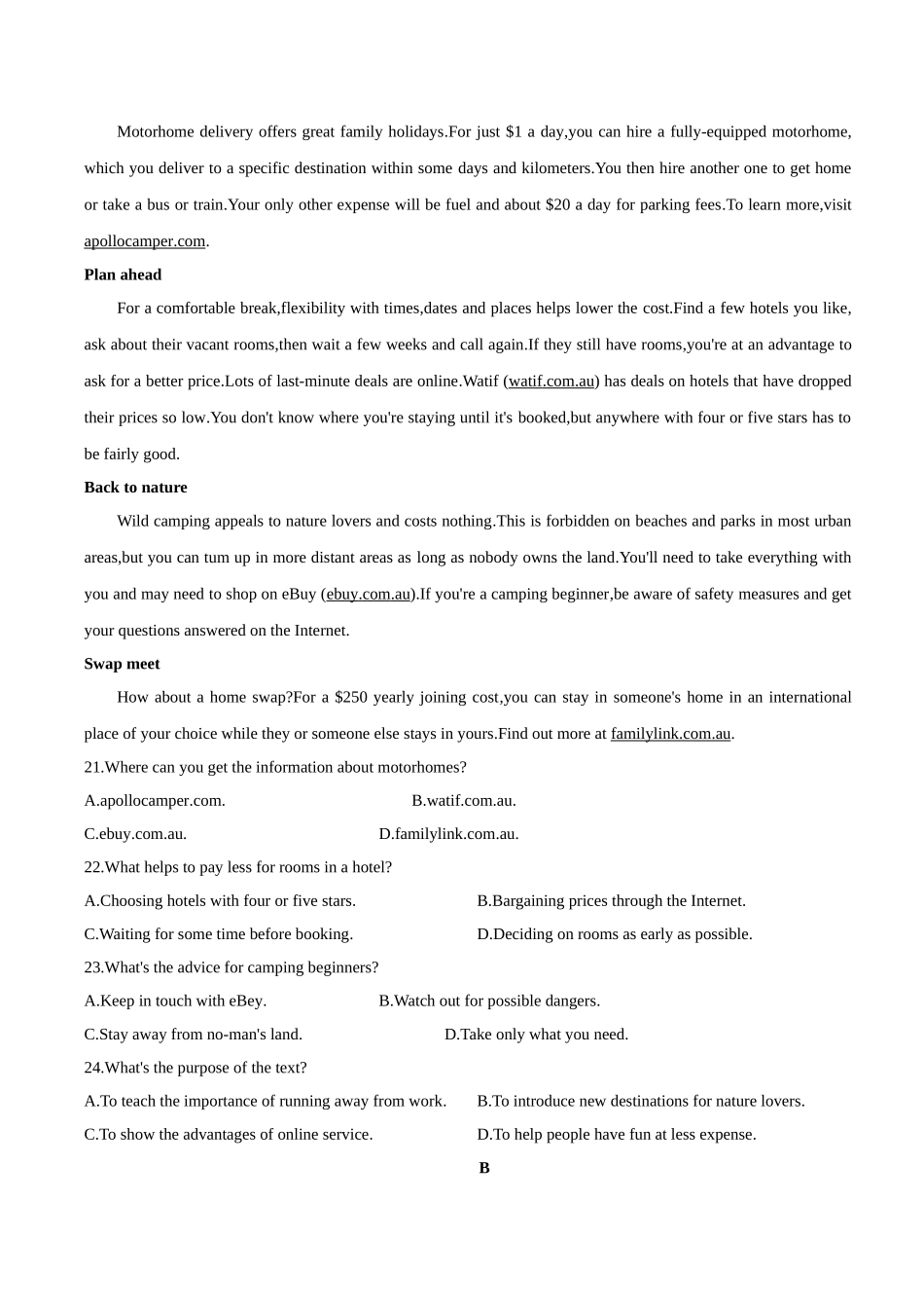 绵阳市2018届高三第一次诊断考试英语(2018绵阳一诊英语卷)_第3页