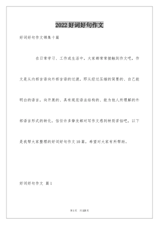 2024好词好句作文_285