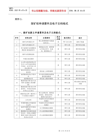 探矿权申请要件及电子文档格式