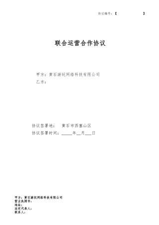 联合运营合作协议