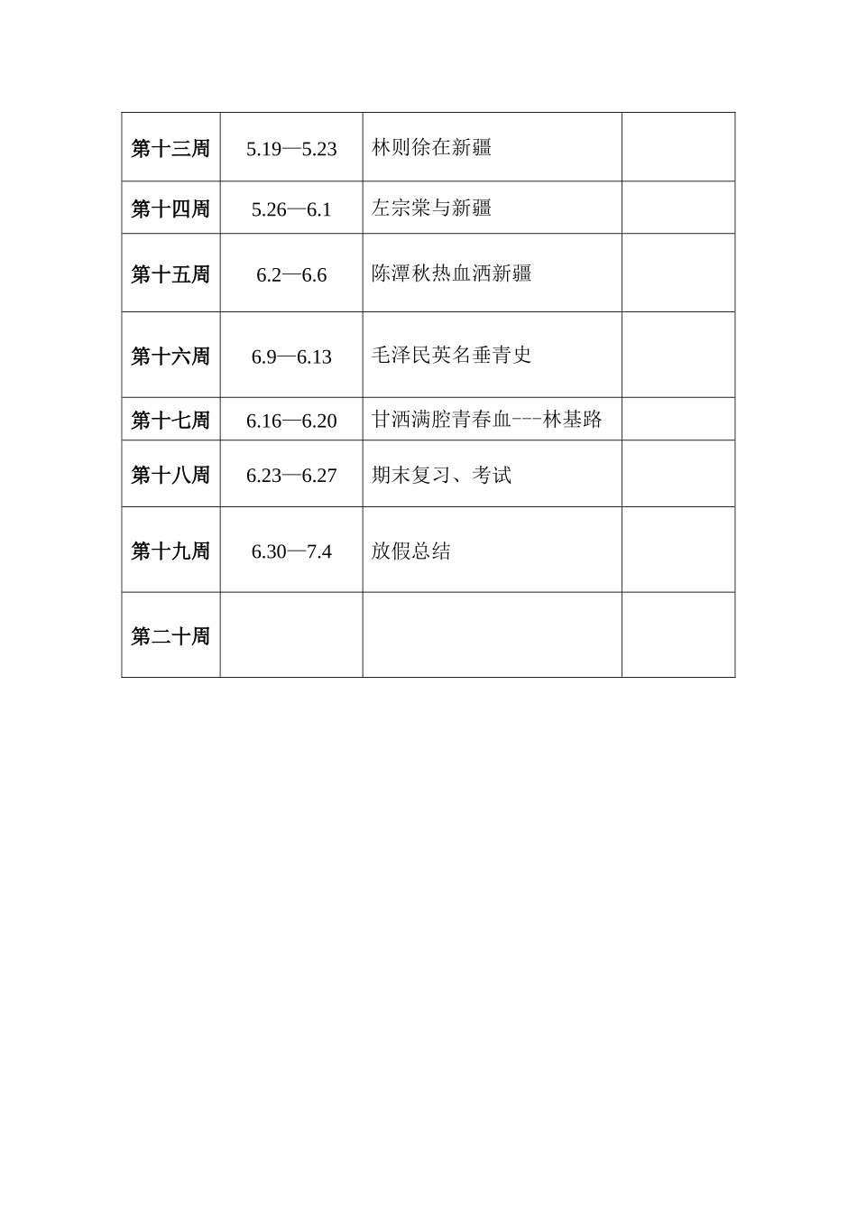 五年级语文下册教学进度表_第2页