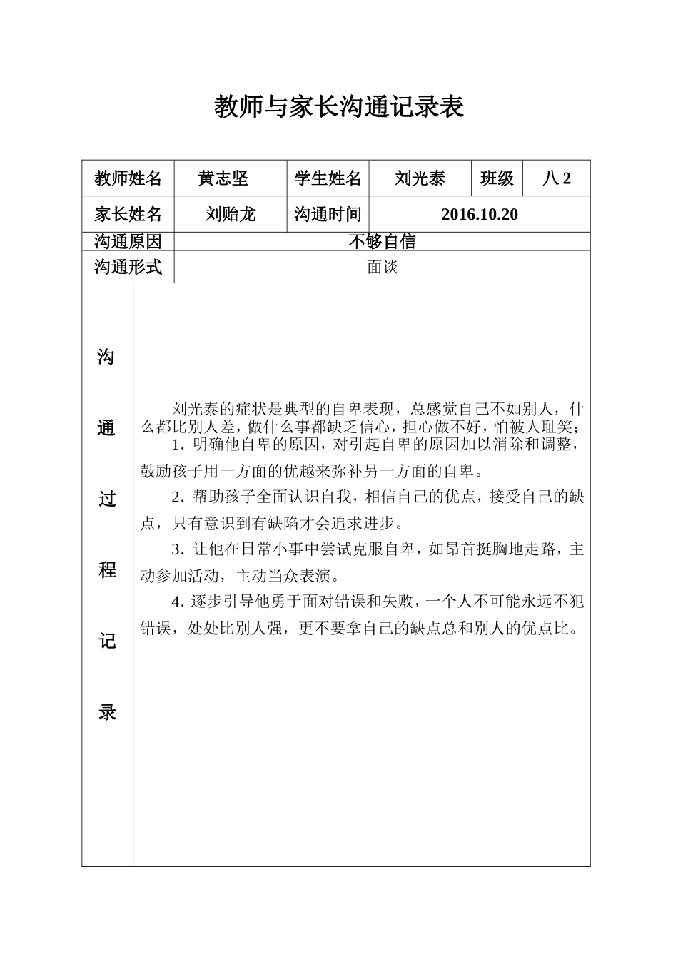 教师与家长沟通记录表_第2页