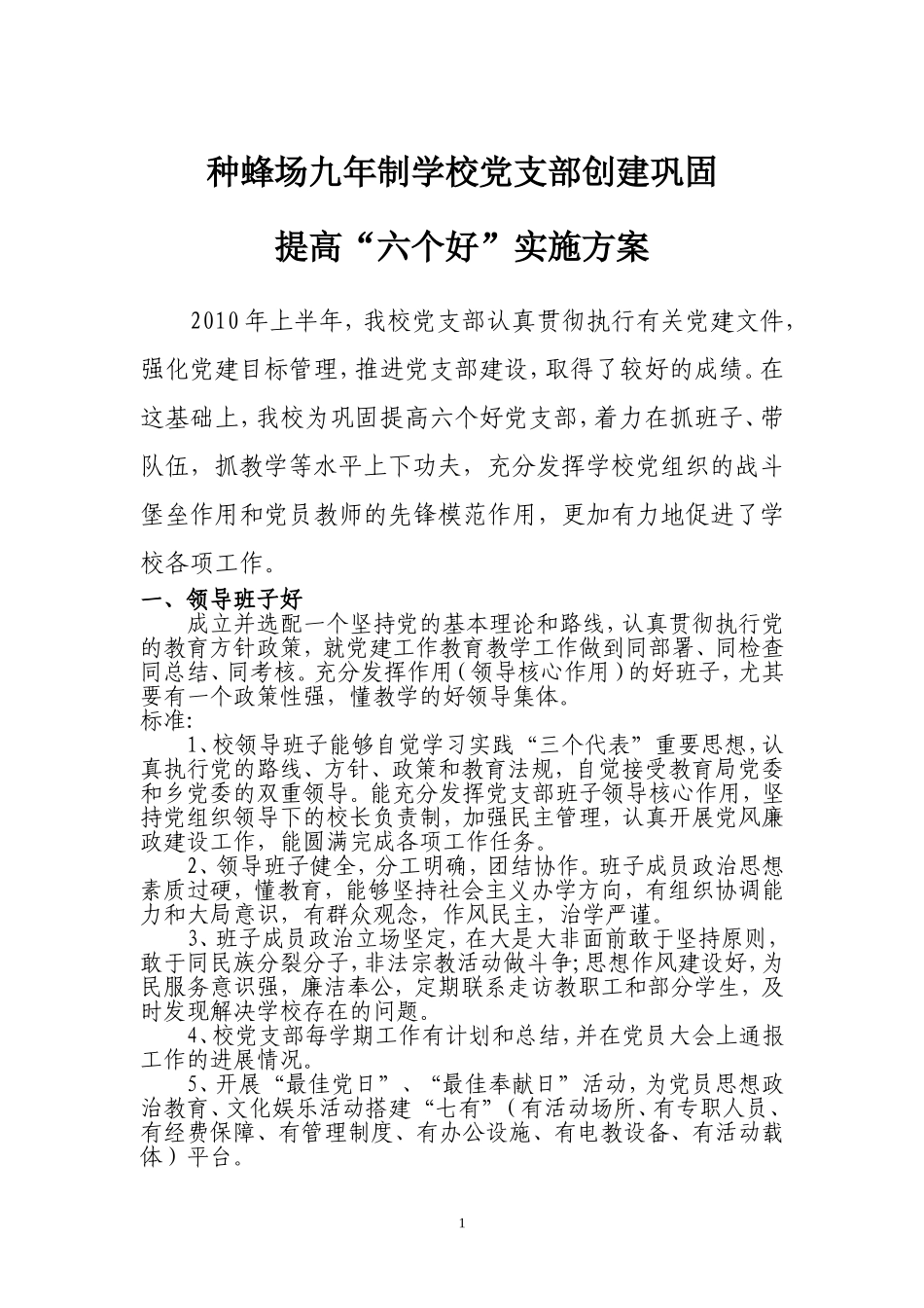 六个好创建方案_第1页