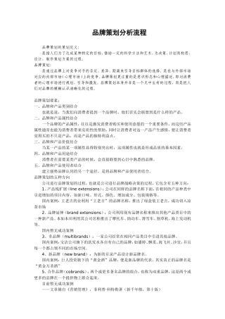 品牌策划分析流程