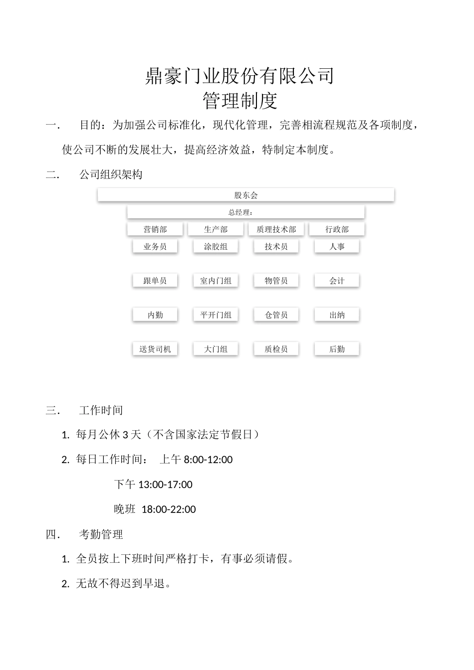 门业厂管理制度_第1页
