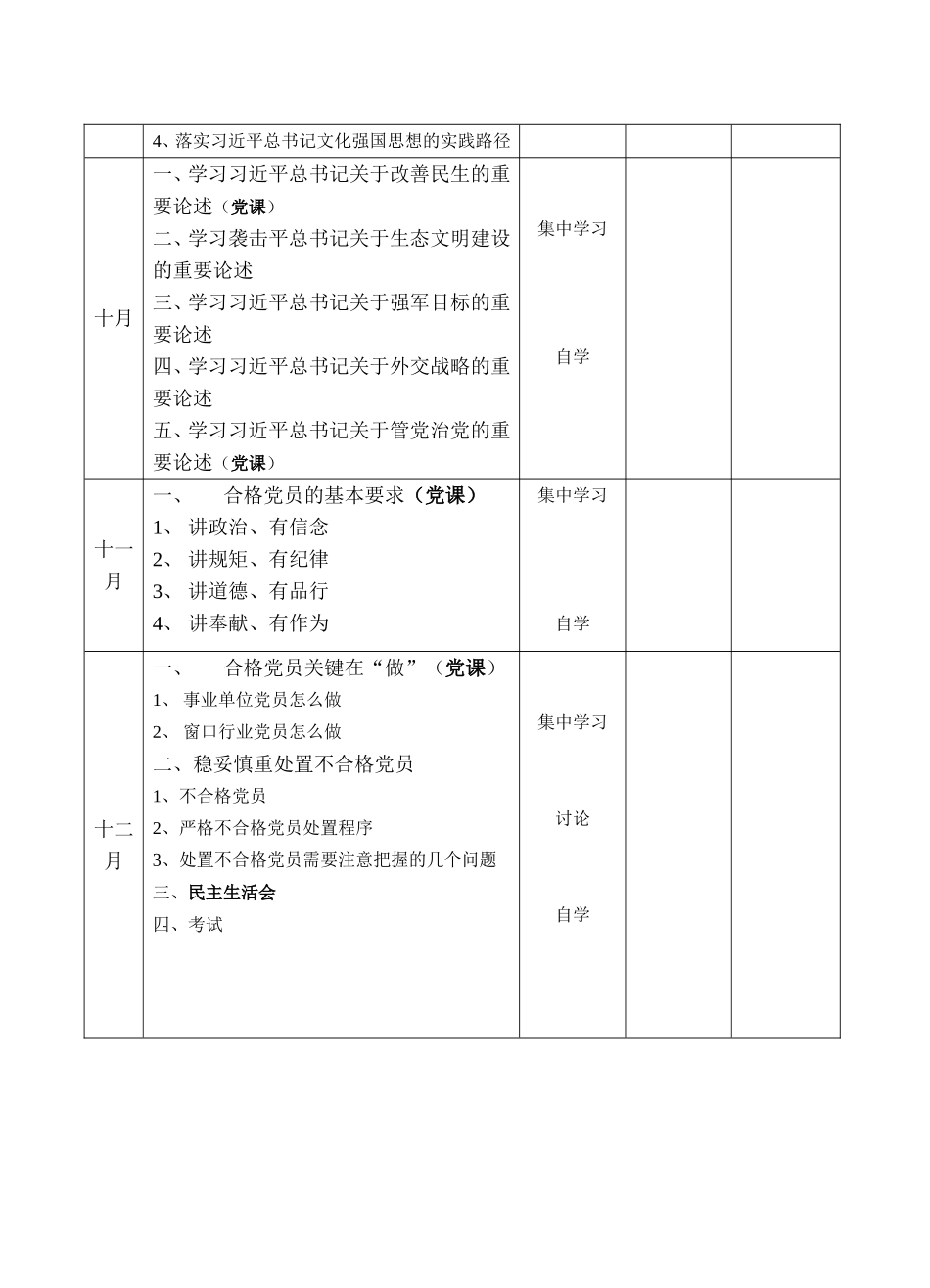 两学一做学习计划表_第3页