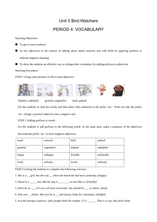 牛津版八年级英语Unit 5 Bird-Watchers(4)VOCABULARY