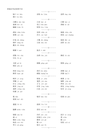 普通话考试易错字词+拼音(整合版)