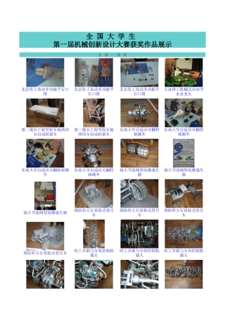 全国大学生机械创新设计大赛参赛作品