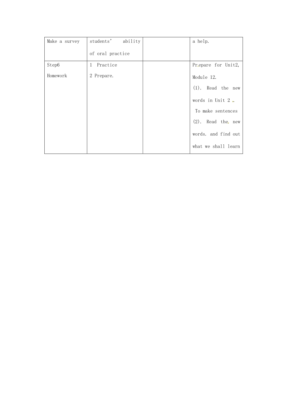 英语：Module 12 A holiday journey Unit 1 I went to Los Angeles two years ago.教案（外研版七年级下）_第3页