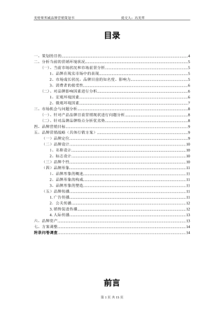 品牌营销策划书