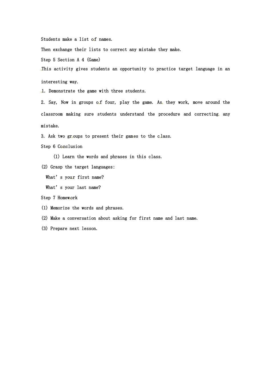 辽宁省开原五中九年级英语《Unit 1My name’s Gina》教案2 人教新目标版_第2页