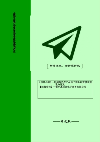 区域农产品电子商务运营策划方案
